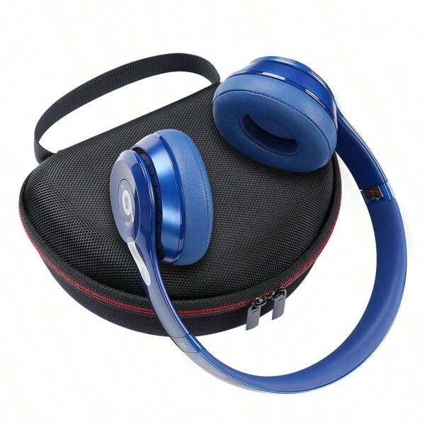 Nylon Hard Carrying Case With Padded Interior For Foldable Bluetooth Headphones, Headphones Solo 4/Solo 3, Studio 2/Solo 2, With Top Handle