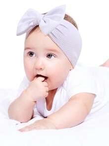 3 件白色和红色女婴头带、纯色和爱心主题波尔卡圆点头带、卡其色蝴蝶结发带、适合幼儿新生儿的柔软弹力头巾、婴儿节日派对礼物、儿童婴儿发饰。