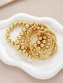 13/6 件波西米亚风格女士 CCB 串珠手链套装，简约星形、心形、圆形串珠设计，轻巧优雅，适合日常生活和派对首饰，是少女首饰的理想礼物 - 金黃色 - 查看 8