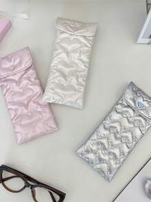 1Pc Bow Knot & Heart Glasses Bag,Girls Glasses Storage Box, Sunglasses Accessories Featuring A Cute Anime Style, Cartoon Design, And A Girlish Heart Pattern, Lightweight And Suitable For Taking With You, Perfectly Protecting Sunglasses And Making It A Great Gift For Friend, Family, Teacher,Back To School Travel Essentials Travel Accessories Travel Bag Vacation Holiday School Stuff Glasses Case Sunglasses Women - Multicolor - View 7