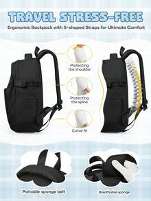 大容量学校背包书包，女孩旅行背包，工作包，手提行李，防水商务大背包，周末包，轻薄耐用笔记本电脑背包，大学包，男孩和女孩的礼物，适合外出，大容量，耐用，轻便防水 - 多色 - 查看 9