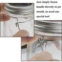 6 Pack Stainless Steel Wire Handles HandleEase Mason Jar Holder Canning Jar Hanger Ball Pint Jar Jar Hanging Hook For Standard Mouth Mason Silver - 12 - 查看 4