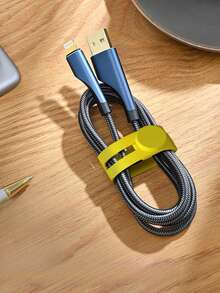 5pcs Soft Silicone Colorful Cable Ties, Multi-Purpose Wire Management Straps, Data Cable Organizer, Food Bag Drawstring, Elastic Silicone Tie Wraps - Multicolor - View 8