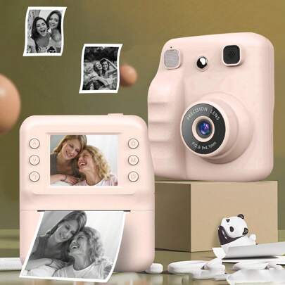 Bärbar multifunktionell fotoskrivare - Digitalkamera för män och kvinnor med utskriftsfunktion, uppladdningsbart litiumjonbatteri - Kreativ målning och fotografigåva, 1200 mAh uppladdningsbart litiumjonbatteri för högtider, jul, Halloween, födelsedagsfester och speciella tillfällen