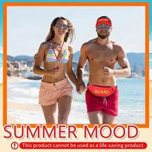 3/5件套夏季冲浪服套装，假日趣味救生员角色扮演，沙滩遮阳帽，红色时尚眼镜，哨子，冲浪板包，海滩度假装 - 彩色 - 查看 9