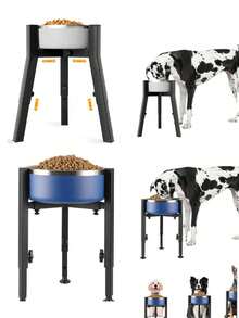 Adjustable Dog Bowl Stand For Medium & Large & Extra Large Dogs, 3 Adjustable Tall Dog Food Stand, Adjustable Wide 17.8-27.1cm Heights 25-30-34cm, Raised Dog Bowl Holder, Elevated Dog Bowl & Water Feeder (Bowl Not Included) - Multicolor - View 12