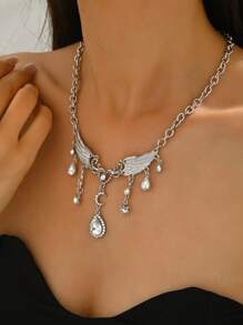1pc Bohemian Vintage Exaggerate Tassel Pendant & Coin Totem Necklace, Ideal For Women Party, Gathering, Daily Wear, Or As A Perfect Gift