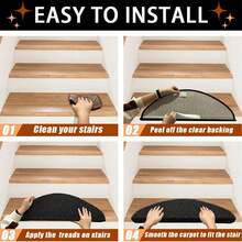 4/7/15 szt. nakładek na schody, antypoślizgowe, 65 x 24 cm, i komfort w domu, trwałe maty schodowe do użytku wewnątrz pomieszczeń