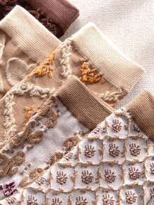 10/5/2 đôi tất nhiều màu sắc dành cho nam/nữ/cặp đôi, họa tiết trái tim/hoa hồng/gấu bông/môi lãng mạn, tất thời trang cá tính, thoáng khí, mềm mại, thoải mái, dài đến bắp chân, thích hợp làm quà tặng cho bạn trai/bạn gái trong các dịp lễ hội, tiệc tùng, Ngày Valentine, màu sắc và kiểu dáng ngẫu nhiên. - Nhiều màu - Xem 4