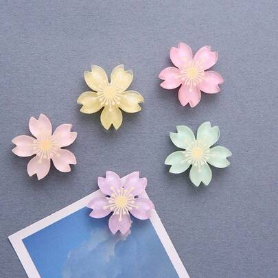 5/10pcs New Sakura Fridge Magnets, Creative Magnetic Stickers, Cute Korean Cartoon Resin Message Memo Photo Magnets