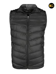 Big City Chaleco acolchado para hombre con cierre frontal y bolsillos laterales, abrigo ligero tipo puffer casual moderno para clima frío, - Gris Oscuro - Ver 6