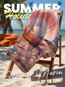 1pc Beach Shells Pattern Beach Towel, Absorbent Quick Dry Swimming Towel, Portable Beach Towel, Thickened Anti-Sand Soft Blanket, Stylish Pool Towel, Suitable For Swimming Pool, Beach, Essential For Beach, Shower For Couples, Perfect For Bachelorette Parties, Travel, Vacation, Idea Gift For Valentine's Day, Mother's Day, Father's Day, Birthdays, Or Anniversaries, Weddings