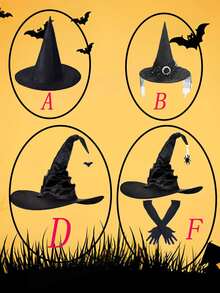 قبعة ساحرة الهالوين - لوازم حفلة ال-هالوجين، قبعة ساحر أسود مناسبة للنساء البالغات، ديكور الحفلة