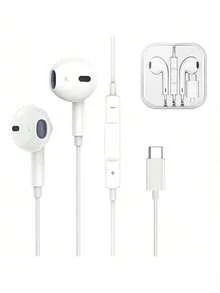 1Pack-USB C Headphones Compatible With IPhone 16/15 Type C Earbuds Wired Earphones With Mic & Remote Control Noise-Proof Compatible With Ipad Pro, Galaxy S23/S22/S21/S20/Ultra Note 10/20, Pixel 7/6/6a/5/4 - White - View 8