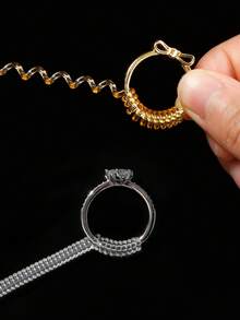 6件/12件隐形粘合环调节器，适用于宽松的戒指 - 白色 - 查看 8