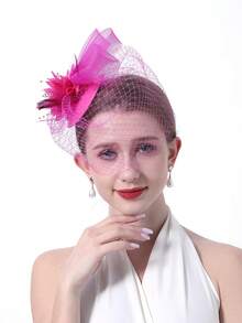 1 Pc Fascinator Hats For Women 20s 50s Vintage Pillbox Hat Kentucky Derby Fascinators Flower Veil Wedding Tea Party Hat
