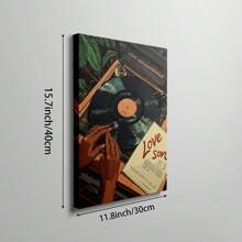 1幅音乐主题墙画，非裔美国人印花帆布画，情歌海报，黑胶唱片装饰画，适合客厅、卧室、公寓、宿舍装饰，送给音乐爱好者的礼物，可选带框或不带框。 - 彩色 - 查看 12