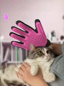 通用宠物美容手套 - 适用于犬、猫和长毛兔，轻柔梳理毛发，具备洗澡和按摩功能，腕带可调节，易于清洁，五指设计，适合短毛和长毛宠物，采用耐用硅胶材质，适合所有犬种和猫爪尺寸，宠物美容产品，柔软的宠物美容工具，多功能洗澡、脱毛、按摩、梳理和刷毛手套 - 彩色 - 查看 9