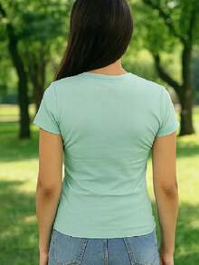 Women T-Shirts - Mint Green - View 5