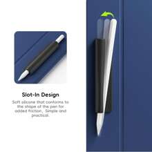 1 Stück Silikon Stifthalter, selbstklebende kapazitive Stiftaufbewahrungsbox, Schreibstifthalter kompatibel mit Stylus Stift der 1. und 2. Generation, Stylus Stift Schutzhülle
