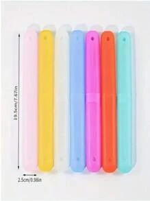 4pcs/1pc Portable Travel Toothbrush Holder, Breathable Toothbrush Storage Box, Candy-Colored Frosted Felt Toothbrush Head Protector, For Dust And Bacteria Prevention, Suitable For Daily Family Use, Business Trips, Travel, Dormitory Use, Unisex, Bathroom Accessories, Storage Accessories, Back To School.
