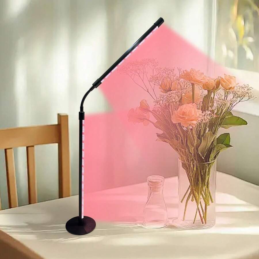 Indoor Plant Grow Light, Four Head Full Spectrum LED Grow Light With Timing Function, Pink Red Light Spectrum, Suitable For Indoor Plant Growth