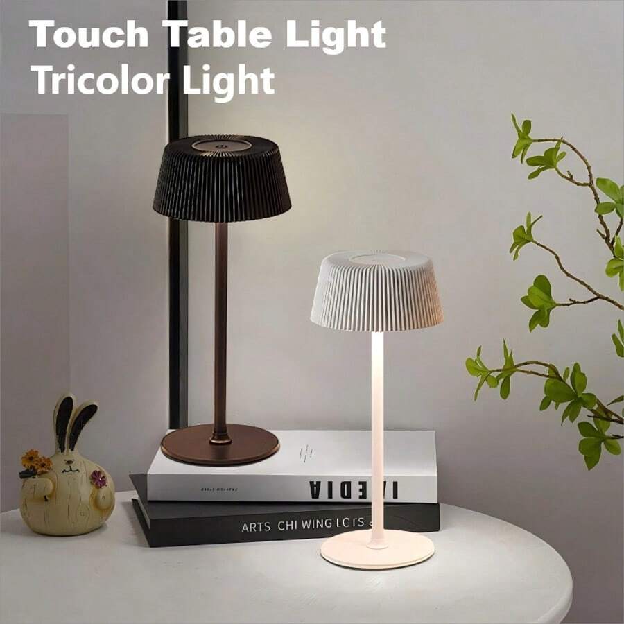 Lampade da tavolo senza fili ricaricabili, lampada a tocco con 3 colori e dimmerazione continua, lampada da comodino/scrivania a LED per ristorante, patio, camera da letto, esterno