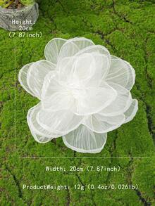 1 件时尚大号欧根纱多层花卉胸针，适合女士日常、派对、婚礼场合、夏季 - 深粉紅色 - 查看 11