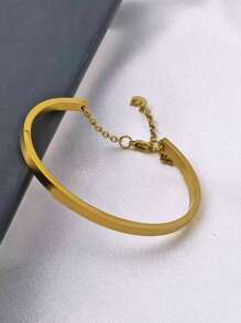 1 pièce Bracelet pendentif en forme de cœur minimaliste et , plaqué or 18 carats en acier inoxydable, accessoire casual pour hommes, Saint Valentin, mère, fête des mères, cadeau