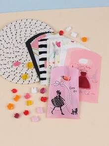 50pcs Gift Packaging Bags, Cartoon Holiday Jewelry Pouches - Multicolor - View 4