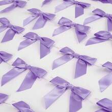 15/30 chiếc nơ ngà cho cây thông Noel 3,5 inch, nơ ngà thắt sẵn cho đám cưới, nơ xoắn ngà làm sẵn cho túi đựng quà, nơ que kem làm đồ thủ công, nơ quà tặng bằng ngà, đồ trang trí tiệc chào đón em bé - Màu tím - Xem 6