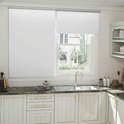 YARDIN Tende a rullo coprenti senza foratura 70 x 210 cm – Tende a rullo termoisolanti, tende a rullo con chiusura laterale, tende a rullo per finestre e porte, offrono protezione dalla vista e dal sole (nero/grigio/bianco)