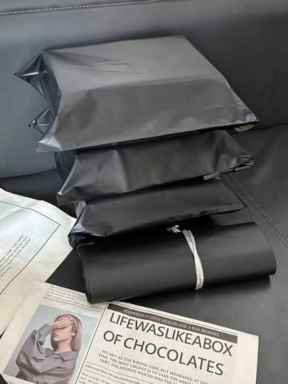 20 个厚 12 毫米黑色哑光聚乙烯邮寄袋，多用途防水袋，适用于电子商务、办公室、学校、礼品、派对、运输、学校用品、返校