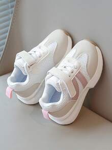 1双儿童休闲运动鞋，透气网布，魔术贴搭扣，男女童时尚休闲鞋 - 粉色 - 查看 5