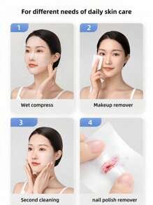 OEIEZ 500/1200片装卸妆棉，用于面部护理、卸妆、卸指甲油和清洁面部，适合所有肤质，一次性美容湿巾，无纺布面部清洁湿巾