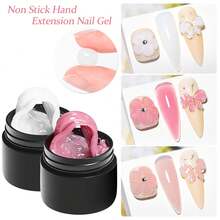 Mtssii 8ml Clear Non Stick Hand Extension Gel Nail Polish For 3D Shaping Nail Art Solid Milky Jelly Hard Gel For Fake Nail Carving Flower Nail Art Acrylic Gel Varnish Solid Builder Gel Easy To Operate Manicure For Home And Slaon - 彩色 - 查看 4