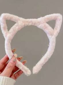 1/4pcs Back To School Soft Plush Kitty Ear Headband For Girls, 4 Colors Available, Cute Cat Ear Headband, Beauty, Home, Hair Accessories - Multicolor - View 7