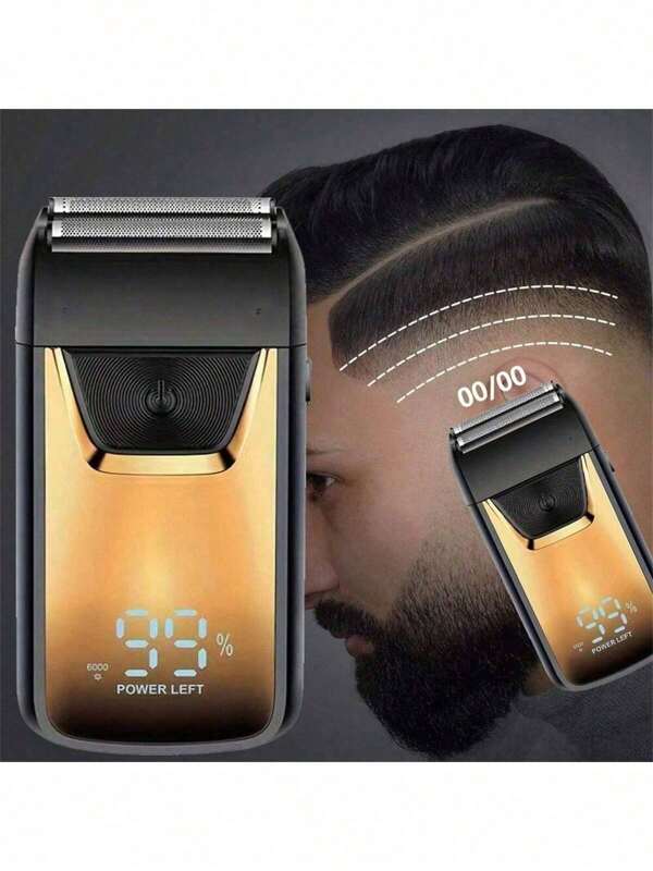 Afeitadora eléctrica de doble hoja para hombres, afeitadora recargable profesional para afeitar al la cabeza, afeita ultra de cerca