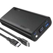 Power Bank Batería Portátil 20000mah 22.5w Carga Rápida 1hora Gar158 Con 2 Puertos Usb Entrada Salida Tipo C Con Linterna Incorporado de Luz Fuerte - Negro - Ver 1