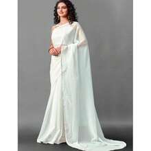 Partywear White Georgette Sequins Saree - White - View 2