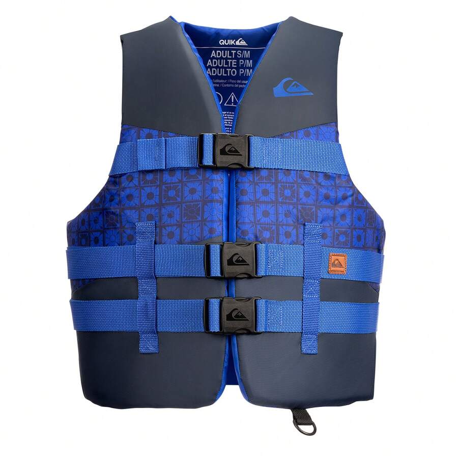 USCG Approved Men's Life Vest, Light-Weight EPE Foam And Drain Holes, Three Belts With Quick-Release Buckles & D-Ring For Fishing And Boating - Navy Blue - View 1