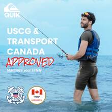 USCG Approved Men's Life Vest, Light-Weight EPE Foam And Drain Holes, Three Belts With Quick-Release Buckles & D-Ring For Fishing And Boating - Navy Blue - View 5