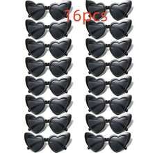 16pcs Fun Designed Heart-Shaped Glasses, Black And White Paired With Casual Glasses, Suitable For Various Themed Gatherings, Concerts, Performance Celebrations, Parties, Street Photography, Photo Booths, And Preferred Decorative Props