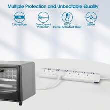 TISDLIP Power Extension Cord Socket, 2 To 6 AC Ports Optional, White Color, 3250W Extension Cord With Independent Switch Power Indicator Light, Wall-Mountable Extension Cord Power Socket, Suitable For Independent Switch Power Sockets In Various Scenarios Such As Home, School, Hospital, Etc.