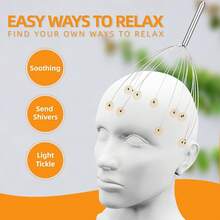 YEZY Massager 20 Fingers Scratcher Scalp Massager, Back Scratcher, Stocking Stuffers Scalp Massage Back Massage 2 Pack (Silvery) - 銀色 - 查看 11