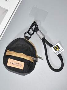 Cute Funny Little Black Person Hanging Bag Phone Case Short Strap Handheld Mini Purse Weird Expression Earphone Case Jeans Waist Bag Card Holder Mini Change Purse Gift For Men And Women Gifts For Mother, Family, Friends, Birthday, Holiday Phone Charm, Phone Chain