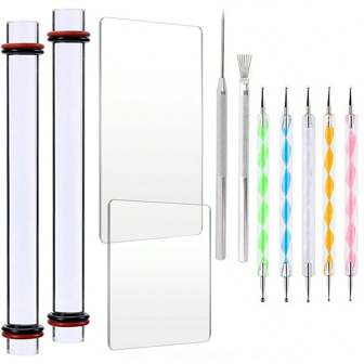 1/5/11 st verktygsset för polymerlera, kavel av akryl, kavel av lera med tjock ring, skulpteringspenna med dubbel ände, tillbehör för örhängestillverkning, tillbehör för smyckestillverkning, mjuka keramikverktyg