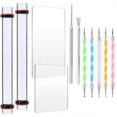 1件/5件/11件聚合物粘土工具套装、亚克力擀面杖、带粗环的粘土擀面杖、双头雕刻笔、耳环制作用品、珠宝制作配件、软陶工具