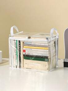 Foldable Book Box, Student Dormitory Classroom, Book Storage Box, Transparent Waterproof Household Book Sorting And Storage Box