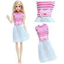 Set de 5 piezas de ropa casual cómoda, incluyendo top de moda para estar en casa, mono, falda y accesorios de armario, adecuado para muñeca princesa de 11.5 pulgadas para juego de simulación realista diaria (muñeca no incluida) - Rosa - Ver 6